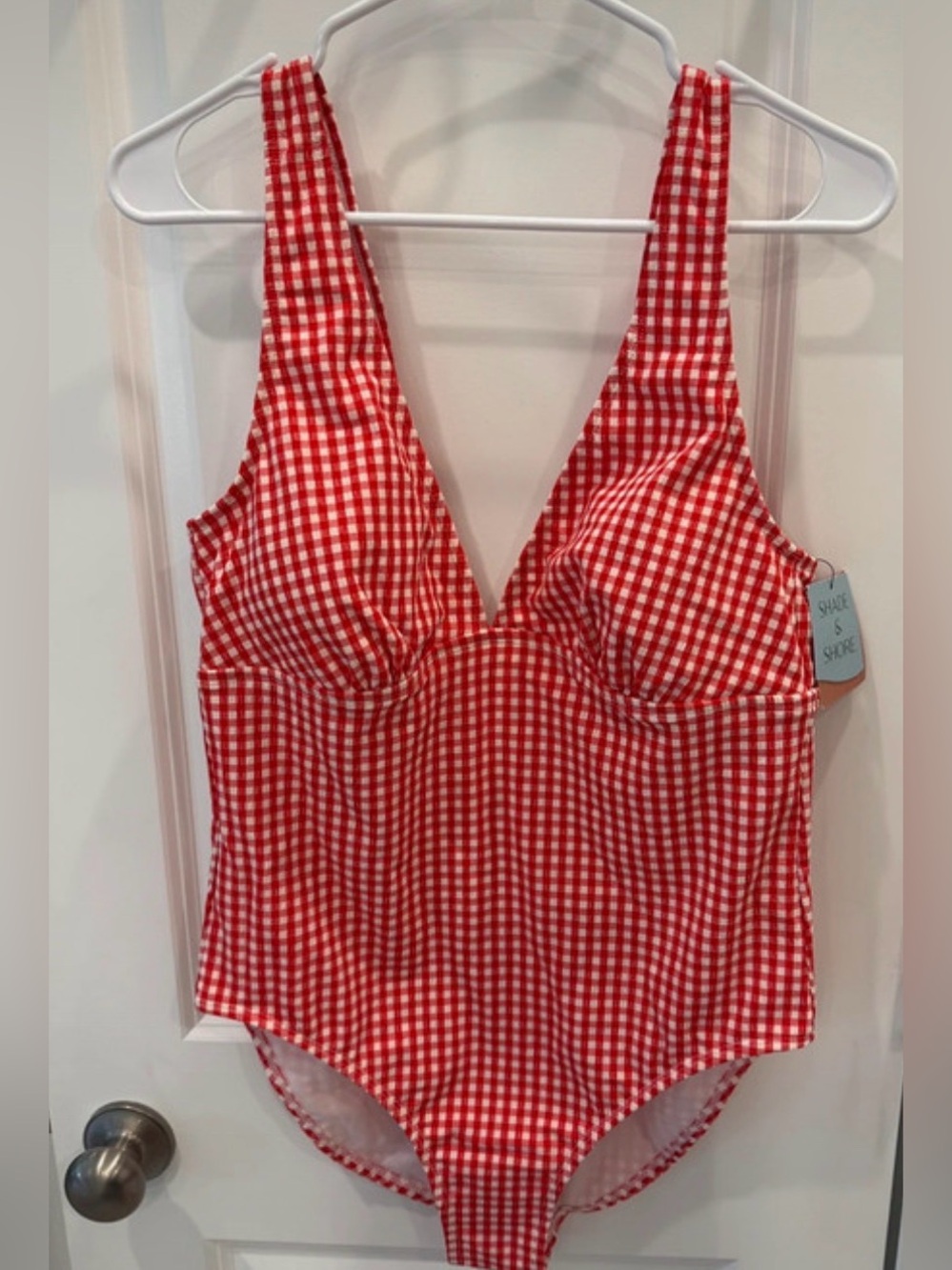 Red Gingham One-Piece Swimsuit